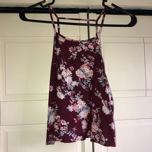 Floral cut out back crop top
